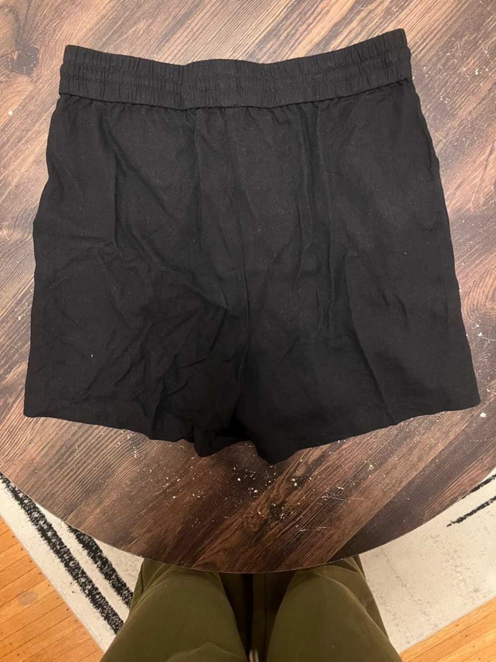 INC International Concepts Black Elastic Pull-On Shorts - Picture 2 of 3